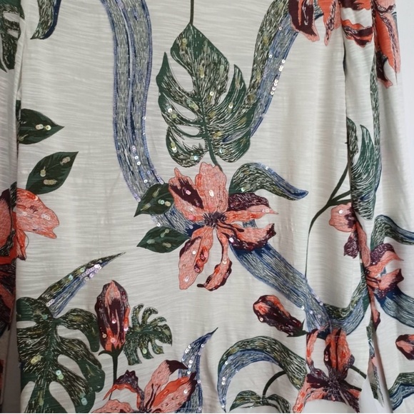 Soft Surroundings White and Red Floral Tunic M - Picture 4 of 4